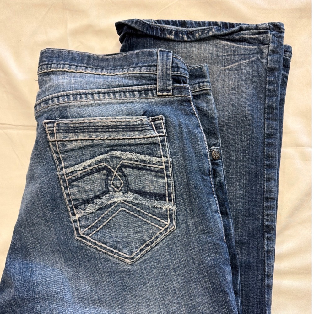 Decree Boot Cut Jeans Blue Flex Western Grunge Skater Streetwear Mens 34x30